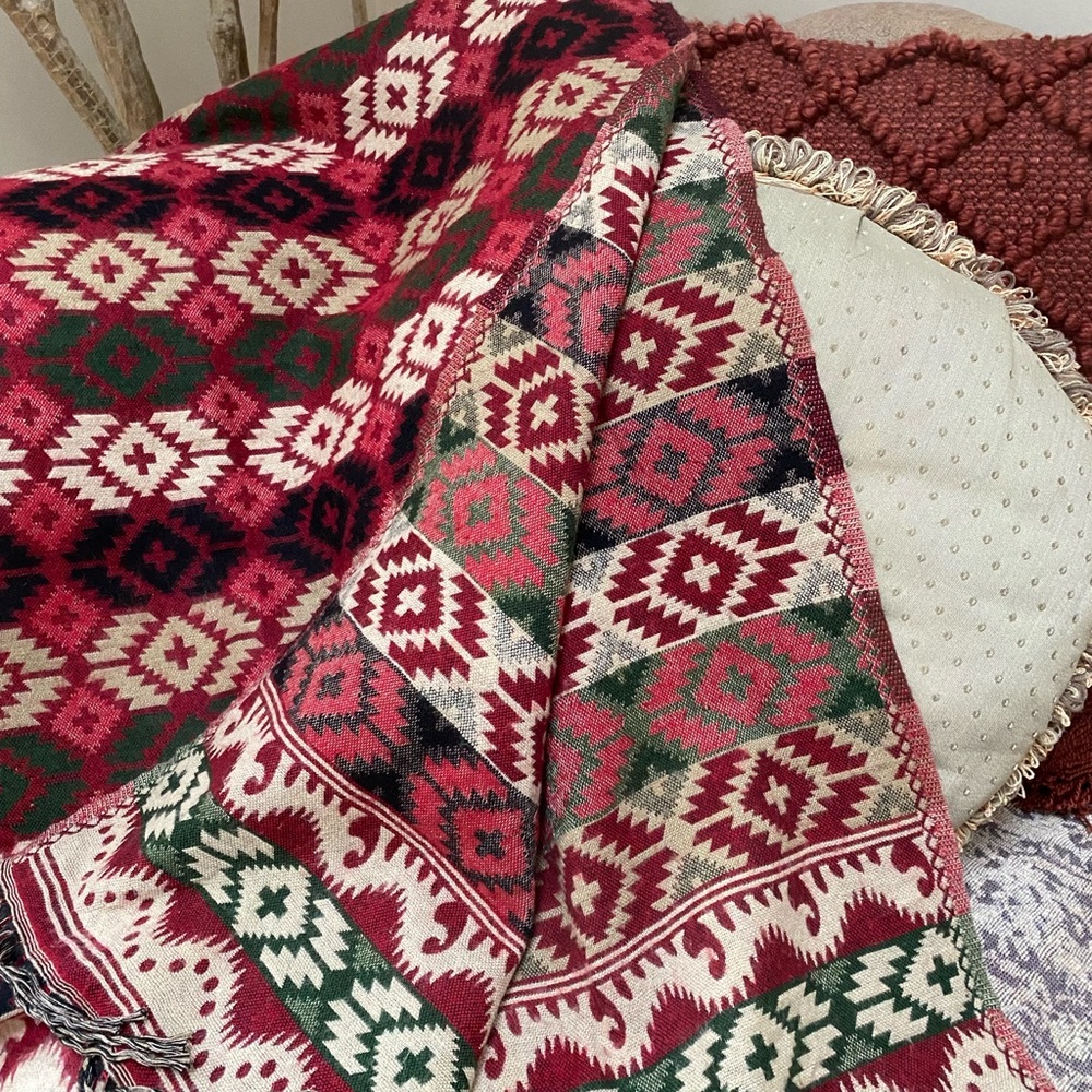 Geometric Patterned Throw Blanket RL INSPIRED PERFECT BY FIREPLACE/CHRISTMAS - Picture 3 of 8